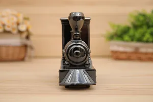 Vintage locomotive alarm clock black plastic train model desk ornament for home decor