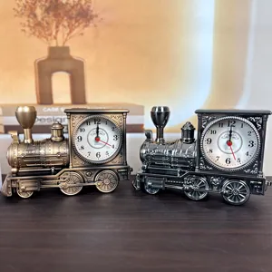 Vintage Lokomotive Wecker kreative Desktop Quarz Uhr für Zuhause und Studenten