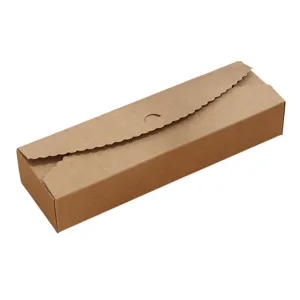 Scatola da forno lunga in carta kraft per biscotti, dolci e confezione marrone.