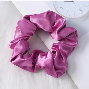 Coletero de satén de color sólido, banda elástica de pelo de seda suave para mujeres.
