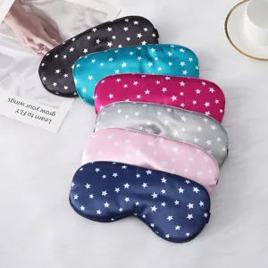 Adjustable Star Pattern Satin Sleep Mask Blackout Eye Cover For Nap Travel Home Women Men Eye Protection Sleeping Mask