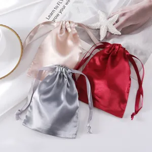 Satin Kordelzug Geschenktüten für Schmuck Aufbewahrung Kosmetik Staubdichte Beutel