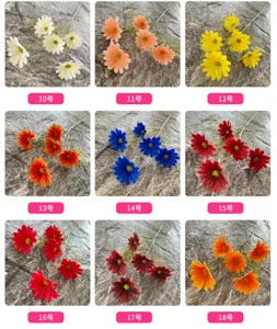 Fausse fleur marguerite PU branche unique toucher doux fleur artificielle déco mariage 9 couleurs
