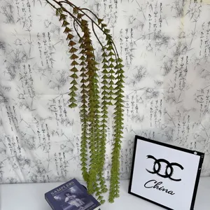 Artificial foxtail hanging plant vine for indoor wall decor, pastoral style fake greenery.