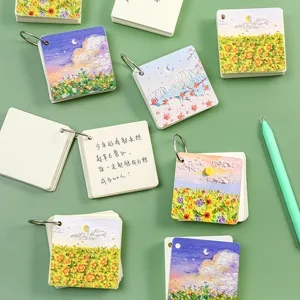 Mini taccuino ad anelli pittura ad olio, blocco note paesaggio creativo e quaderno vocaboli.