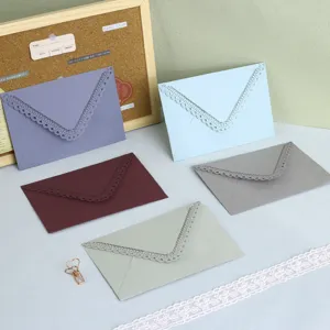 Colorful laser cut lace envelopes for wedding invitations, greeting cards and birthday parties.