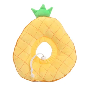 Cute pineapple plush pet Elizabethan collar, soft cat and dog anti-licking cone for healing.