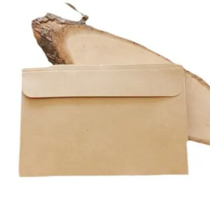Simple kraft paper envelopes for cards and letters, vintage brown blank stationery storage.