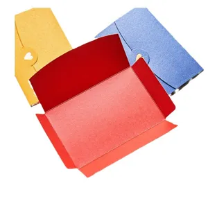 Pearlescent paper colored envelopes custom heart clasp postcard cover stationery set main