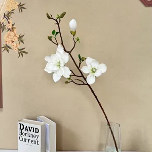 Künstlicher Magnolienblüten Zweig Heimdekoration Simulations Blumenarrangement Wanddeko.