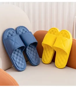 Thick sole home slippers detail view, featuring comfortable anti-slip cushion design.