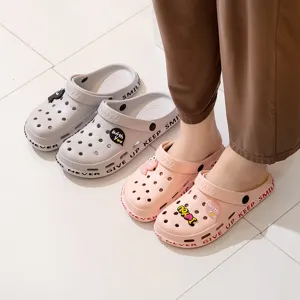 Comfortable couple garden shoes lightweight EVA breathable beach clogs with charms