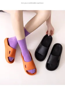 Zapatillas de verano de suela gruesa para parejas casa interior exterior zapatos casuales comodos