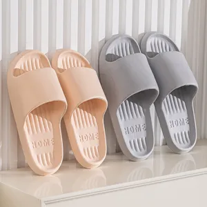 Summer indoor couple slippers soft foam home slides grey and pink comfortable footwear design