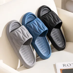 Summer thick-soled household slippers, indoor and outdoor non-slip couple lightweight slides.