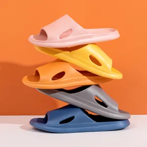 Non-slip shower slides home slippers stack of colorful summer sandals for men and women