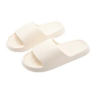 Comfortable EVA couple cloud slides, lightweight soft thick platform home slippers for summer.