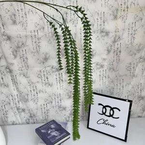 Artificial foxtail hanging green plant rattan indoor decoration fake plant green wall art