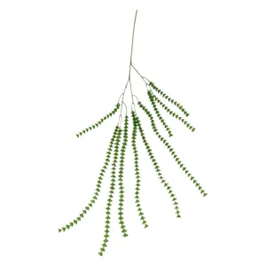 Artificial foxtail hanging green plant vine for indoor wall decoration and wedding party setup.