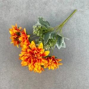 Künstlicher Dahlien Blumenstrauß künstliche Blumen Deko für Zuhause Hochzeit Arrangement