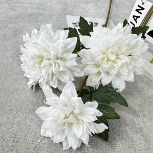 Fleurs de dahlia blanches artificielles simulation fausse fleur mariage décor maison photo