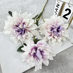 Fleurs de dahlia artificielles pour mariage décoration maison accessoire photo détail