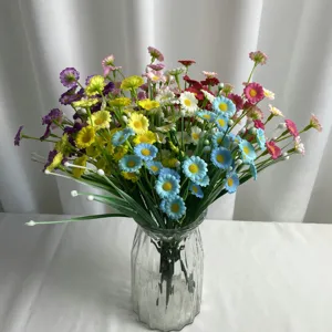 Mini ramo de flores artificiales margaritas coloridas pequeñas flores silvestres para casa DIY