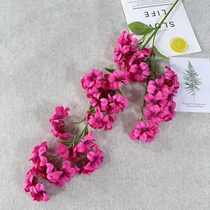 Artificial pink flower branch home decor photography prop fake floral decoration
