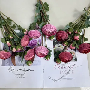 Bouquet de fleurs de renoncule artificielles pour mariage maison table décoration