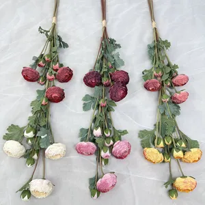 Bouquets de fleurs artificielles de renoncules pour mariage maison hôtel décoration de table.