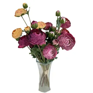 Bouquet de fleurs de renoncule artificielles arrangement floral pour mariage et déco