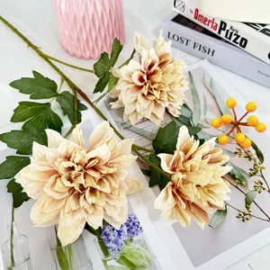 Bouquet de fleurs de dahlia artificielles mariage décoration maison accessoire de photographie