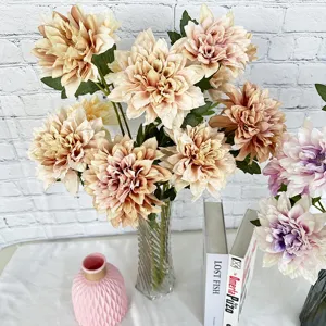 Bouquet de fleurs de dahlia artificielles pour mariage fête hôtel décoration photo accessoire