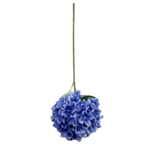 Artificial blue hydrangea flower with long stem for wedding home decor and party studio props