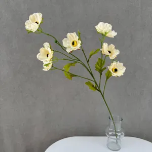 kunststoff anemone blume stiel weisse kunstblume zweig in glasvase fuer heimdekoration display