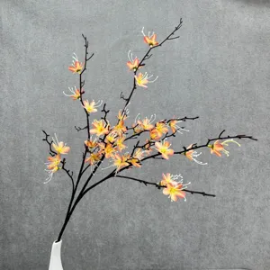 Kuenstliche Magnolien 9-Zweig Seidenblume fuer Hochzeit Party Heimdekoration Stueck