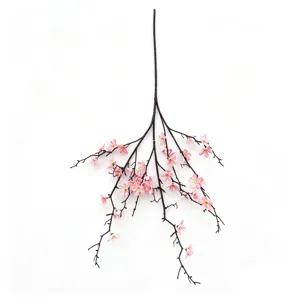 Künstlicher Magnolien-Seidenblumen-Zweig mit 9 Gabeln für Hochzeitsdeko und Heimdekoration