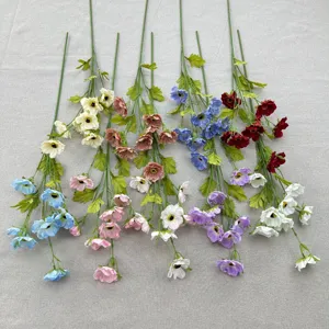Künstliche Anemonen Blumen Bund für Heimdeko Hochzeit Fotografie Requisiten langstielige Blumen