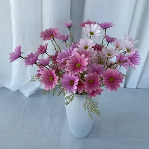Branche Unique Fleur de Cosmos Artificielle PU Caoutchouc Souple Simulation Bouquet de Pâquerettes Pour Décoration de Maison Mariage