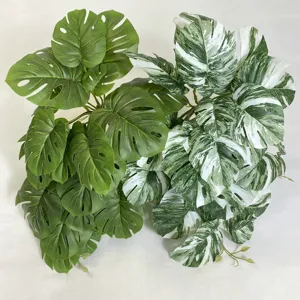 Pianta Finta Di Vite Monstera Artificiale Sospesa Foglie Verdi Per Decorazione D'interni