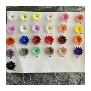 Tête de fleur de marguerite artificielle en PU, présentoir d'échantillons de couleurs