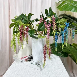 Ramas de fruta artificial vid simulación plantas verdes casa sala de estar jarrón decor