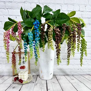Planta Artificial Colgante de Caucho Suave con Frutos Falsos Plantas Falsas Flor Simulada para Decoración de Pared de Sala