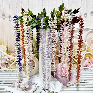 Flor de Vid Colgante de Caucho Flexible Artificial Guirlande de Perlas Boda Techo Decoración del Hogar Arreglo Floral