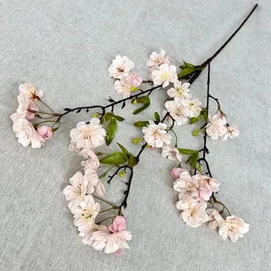 Branche de fleurs de cerisier artificielles en soie pour décoration maison arrangement floral DIY