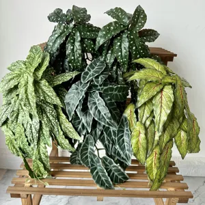 Artificial Calathea Leaf Wall Hanging Green Plant Fake Foliage For Indoor Home Decor Wedding Floral Arrangement