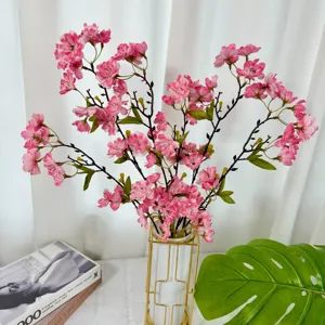 Branches de fleurs de cerisier artificielles fausses fleurs décoration rose pour le vase