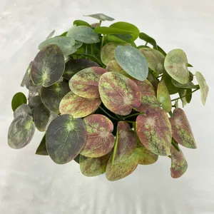 Artificial green potted plant decoration 3D pattern leaves for home indoor floral arrangement