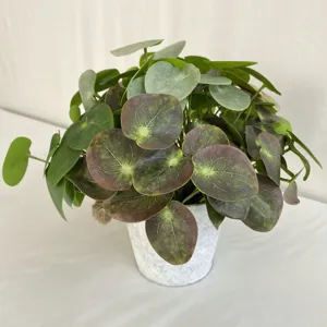 Artificial Potted Plant 3D Mirror Leaf Greenery Home Indoor Decor Tabletop Ornament