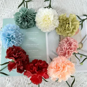 Fausse fleur d'œillet à tige unique artificielle détail pour arrangement floral.